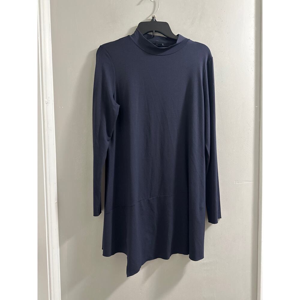 oska navy long sleeve tunic dress